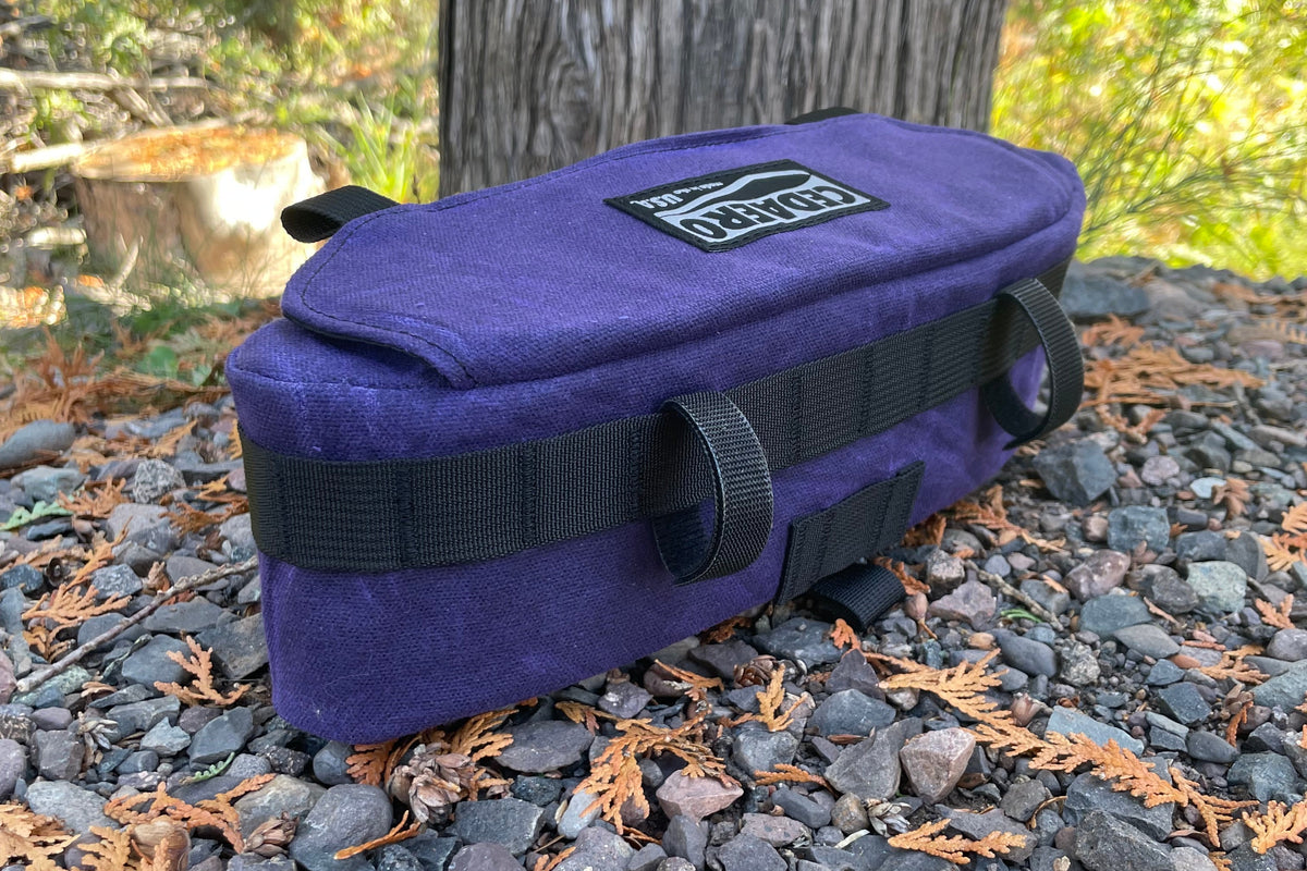 Sticky Purple Waxed Canvas Jones Loop Handlebar Pack - UNICORN