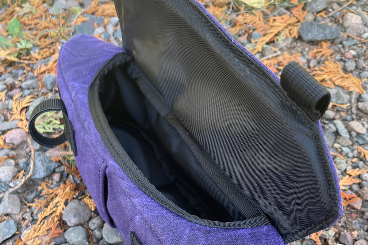 Sticky Purple Waxed Canvas Jones Loop Handlebar Pack - UNICORN